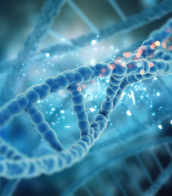 3D render of a medical background with DNA strands
